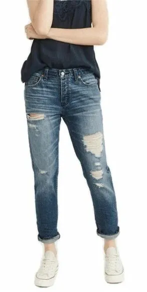 Abercrombie & Fitch Ames Slim Boyfriend Jeans - Medium Wash - 25/0 thumbnail 1