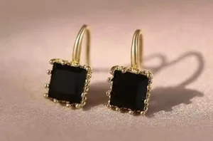 Women's CZ Cubic Zirconia Dangle Drop Earrings Gold thumbnail 1