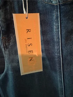 Risen Dark Blue High-Rise Wide Leg Jeans thumbnail 2