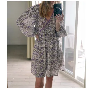 Daughters of India Binita Mini Dress Violet Floral Boho Cotton XS NWT thumbnail 3