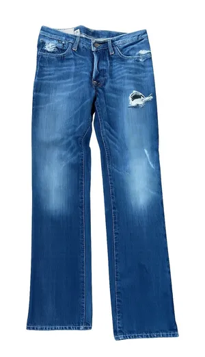 Abercrombie Remsen Low Rise Slim Straight Jeans Women’s Size 14 Distressed thumbnail 1