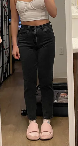 American Eagle Faded Black High-Waisted Mom Jeans thumbnail 5