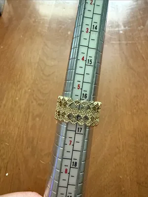 Textured Openwork Gold-Tone Band Ring for Women Size 6 1/4 thumbnail 8