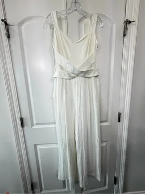 HALARA White Sweetheart Neckline Wide-Leg Jumpsuit thumbnail 2