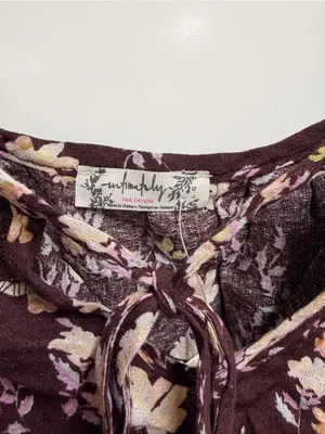 Free People Bodysuit Take It Away Brown Floral One Piece Bodysuit size large thumbnail 5