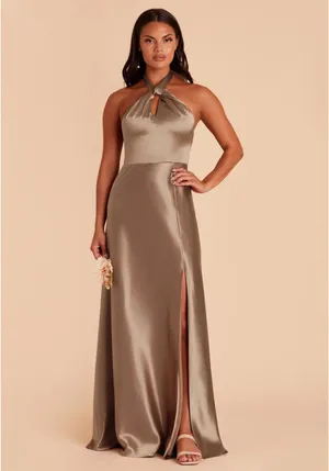 Birdy Grey Satin Halter dress thumbnail 2