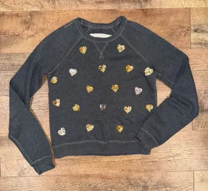 Abercrombie & Fitch Sequins Heart Crewneck Sweatshirt thumbnail 1
