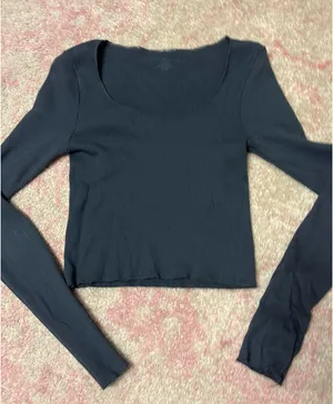 Brandy Melville Long Sleeve Top navy thumbnail 2