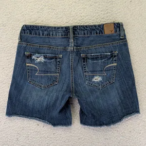 American Eagle Womens Distressed‎ Denim Cut Off Shorts Dark Wash Size 2 Cotton thumbnail 2