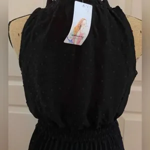 ✨Midi Casual Swiss Dot Ruffle Sleeveless Beach Sz Large Sun Dress✨ thumbnail 6