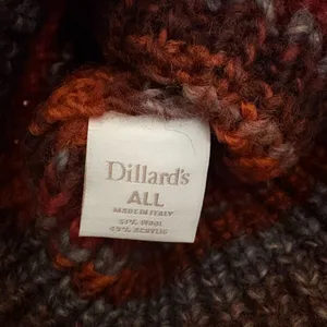 NWT Dillard's PomPom Beanie Wool Blend Stripe Knit Made in‎ Italy Fall Earthy thumbnail 3