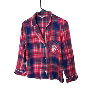 Victorias Secret Red Plaid Pajama Set XS Short Cotton Modal Button Up 2 Piece thumbnail 2