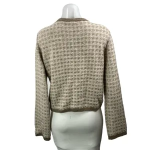 NEW Rag & Bone Robyn Beige Tweed Wool Mohair Long Sleeve Cardigan Sweater Top S thumbnail 3