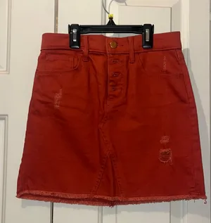 Old Navy burnt orange denim skirt thumbnail 1