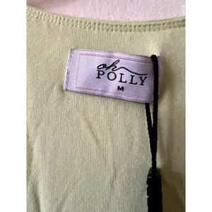 Oh Polly Ainslee Modal Square-Neck Bodycon Midi Dress in Matcha Green Size M thumbnail 6