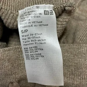 Uniqlo Womens Brown Ribbed Knit Casual Straight Wide Leg Trouser Lounge Pants 27 thumbnail 4
