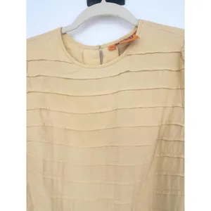 Tory Burch Womens 100% Silk Maize‎ Yellow Tiered Blouse Top Size 6 Career Staple thumbnail 4