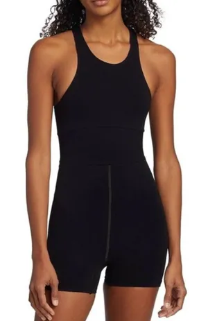 Free People Every Single Time Romper Runsie Black Keyhole M/L‎ Activewear thumbnail 1