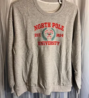 Grey North‎ Pole University Sweatshirt XL Crewneck Pullover Long Sleeve thumbnail 1