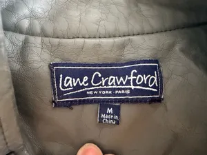 Lane Crawford Women's Gray Faux Leather Moto Jacket Size M thumbnail 2
