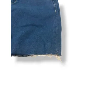 Denim BLVD Dark Wash Stretch Denim Mini Skirt Frayed Hem Y2K Size Large thumbnail 5