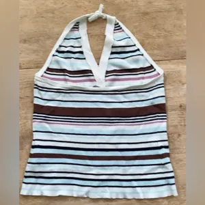 Abercrombie & Fitch Women’s Sz XL Striped Ribbed Halter Sweater Vest thumbnail 8