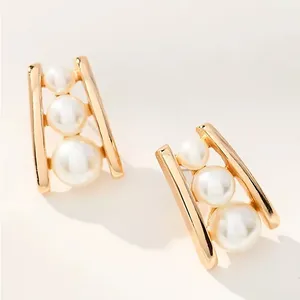 Anthropologie Pearl Ladder Post Earrings thumbnail 1
