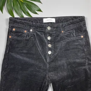 Zara Woman High-Rise Corduroy Button-Fly Cropped Kick Flare Pants thumbnail 10