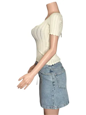 SÉZANE Marja Denim Mini Skirt, Vintage Blue, FR38/US6 thumbnail 5