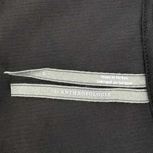 By Anthropologie Small Black Ribbed V-Neck Long Sleeve Bodysuit OB1622629‎ EUC thumbnail 5