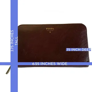 FOSSIL BRANDY BROWN FULL ZIP ISSUE NO. 1954 COLLECTION LEATHER WALLET thumbnail 11