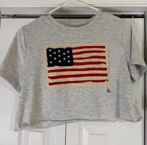 American flag cropped tee thumbnail 2
