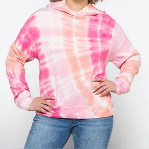 Sundry Marlyn French Terry Knit Hoodie - NWT - Size 4 (XL) Pink Tie Dye thumbnail 1