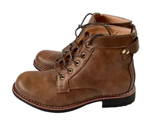 NWOT Retro Round Toe Ankle Boots Brown Size 8 thumbnail 3