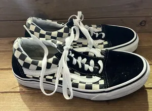 Vans checkered low black and white women and men. Women size 7 men size 5.5 Rm5 thumbnail 1