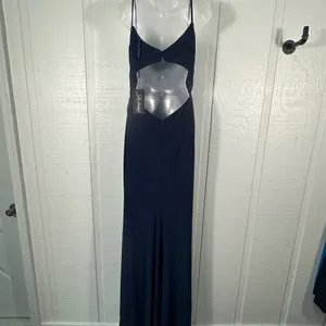 LA FEMME Navy Ruched Jersey Trumpet Gown Dress SIZE 6 NWT thumbnail 13