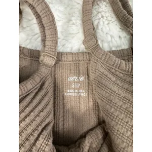 Aerie Brown Ribbed Bodice Tiered Mini Dress Crochet Trim Cottagecore Boho S thumbnail 3
