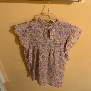 Love the Label Josepha Smocked Floral Blouse in Lavender thumbnail 5