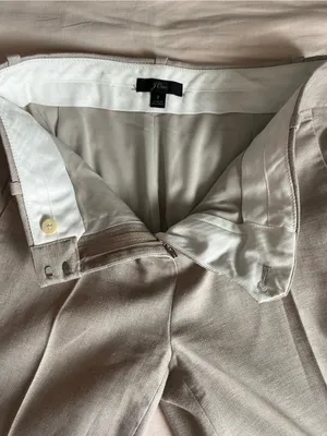 J.Crew• Beige Linen Kickout Crop Trouser• S 2 thumbnail 4