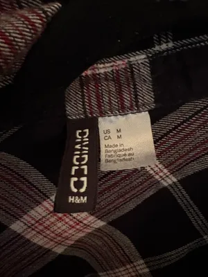 H&M Black White and Red Flannel thumbnail 3