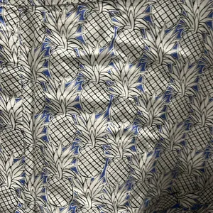 MAEVE (Anthro) Blue Pineapple Print Flutter Hem High Waisted Shorts, Size 4 thumbnail 4