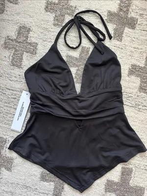 Princess Polly Black Halter Tankini Top thumbnail 1