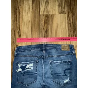 American Eagle Women's 8 Short Regular Hi‎ Rise Jegging Super Stretch Distressed thumbnail 8