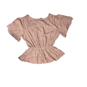 Abercrombie‎ & Fitch Pink & White Floral Keyhole Peplum Blouse Size XS thumbnail 2