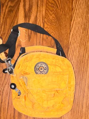 vintage 90s Kipling Private Transport 3-in-1 convertible bag in an ochre yellow thumbnail 2