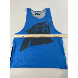NFL Team Apparel Tank Top Panthers Logo Blue Side Slits Size XL thumbnail 5