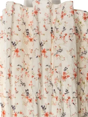 Caroline Constas Cream Floral Tie-Front Midi Dress Cottage Core Feminine Dress thumbnail 3