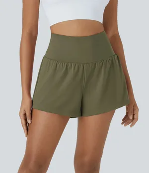Halara Super High Waisted 2-in-1 Shorts Large Green Running Athletic Gym Workout thumbnail 1