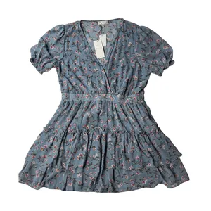 WAYF Dusty Blue Floral Mini Dress XL NWT Wedding Guest Garden Party thumbnail 6