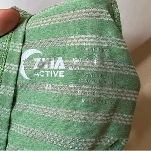 Zyia Active green striped flowy tank top MEDIUM thumbnail 6
